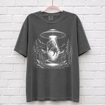 Alien UFO Bison T-Shirt – alternate product view