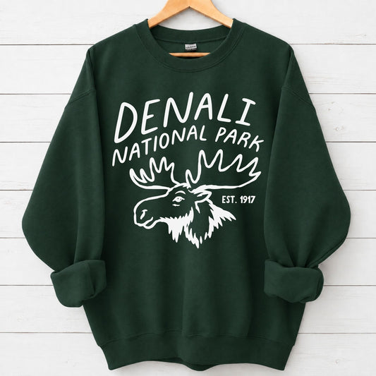 Denali National Park Moose Graphic Sweatshirt