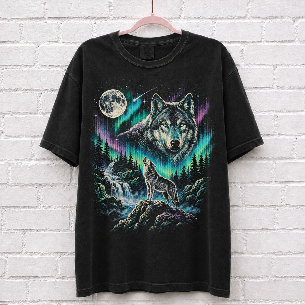 Wolf Vintage 90s Northern Lights T-Shirt – alternate product view