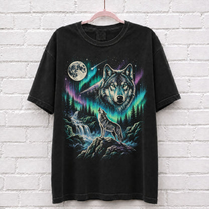 Wolf Vintage 90s Northern Lights T-Shirt – alternate product view