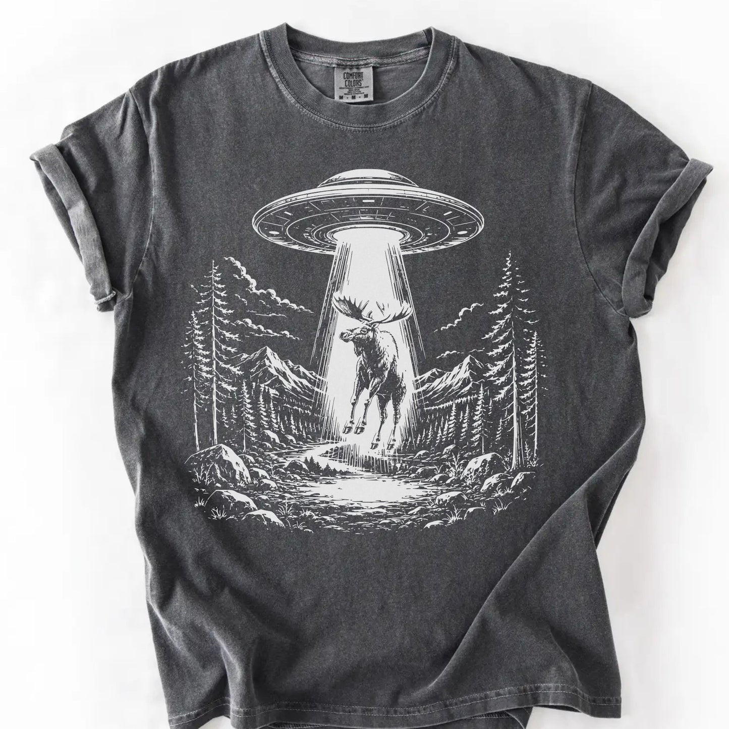 Alien UFO Moose T-Shirt