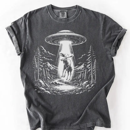 Alien UFO Moose T-Shirt