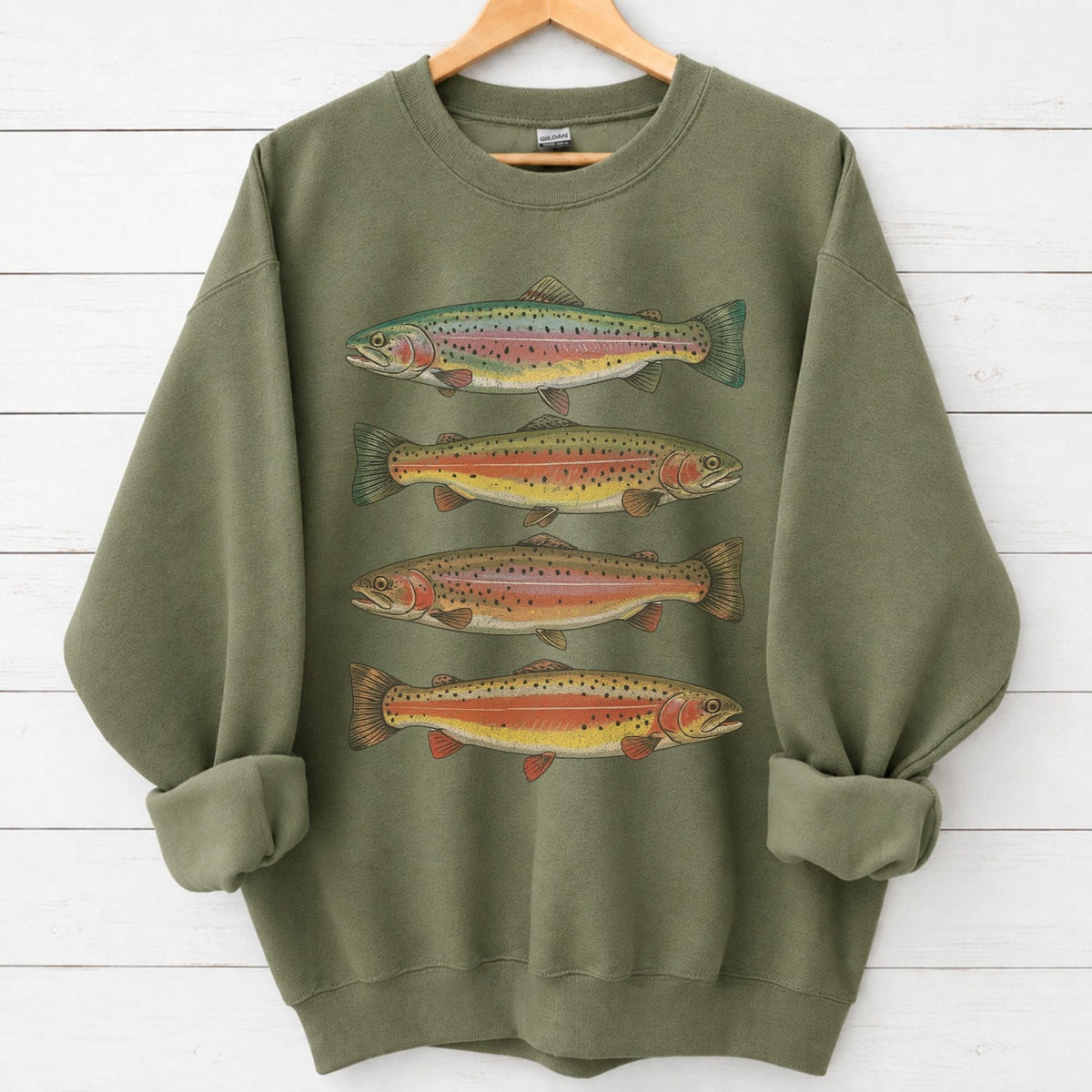 Vintage Rainbow Trout Sweatshirt – alternate product view