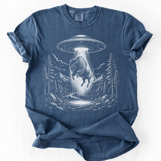 Alien UFO Bison T-Shirt