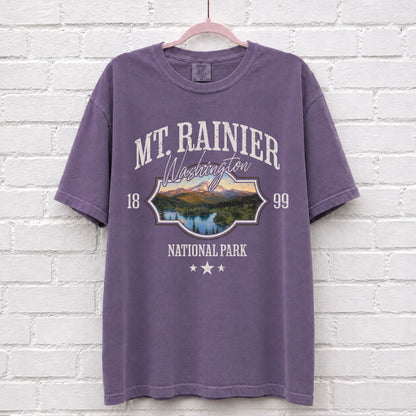 Mount Rainier National Park Washington T-Shirt in Grape
