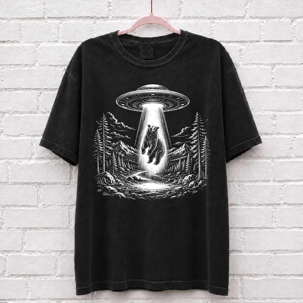 Alien UFO Bear T-Shirt – alternate product view