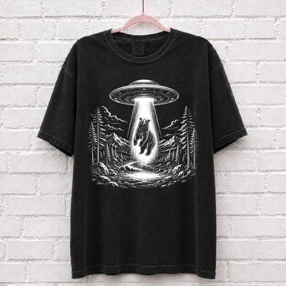 Alien UFO Bear T-Shirt – alternate product view