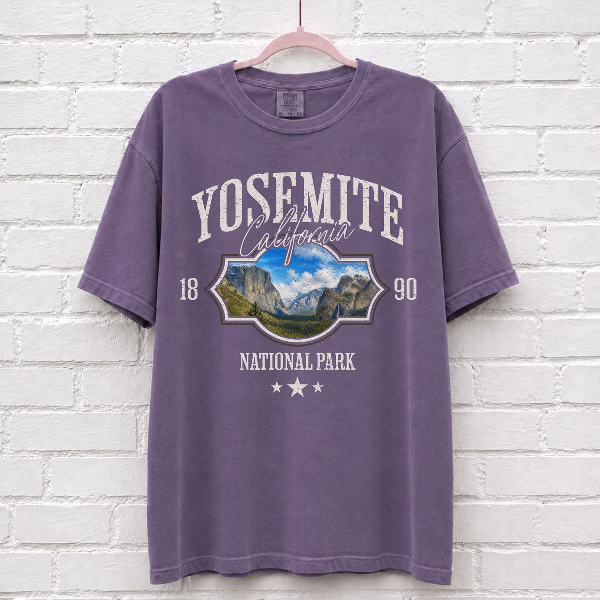 Yosemite National Park Landscape T-Shirt in Grape