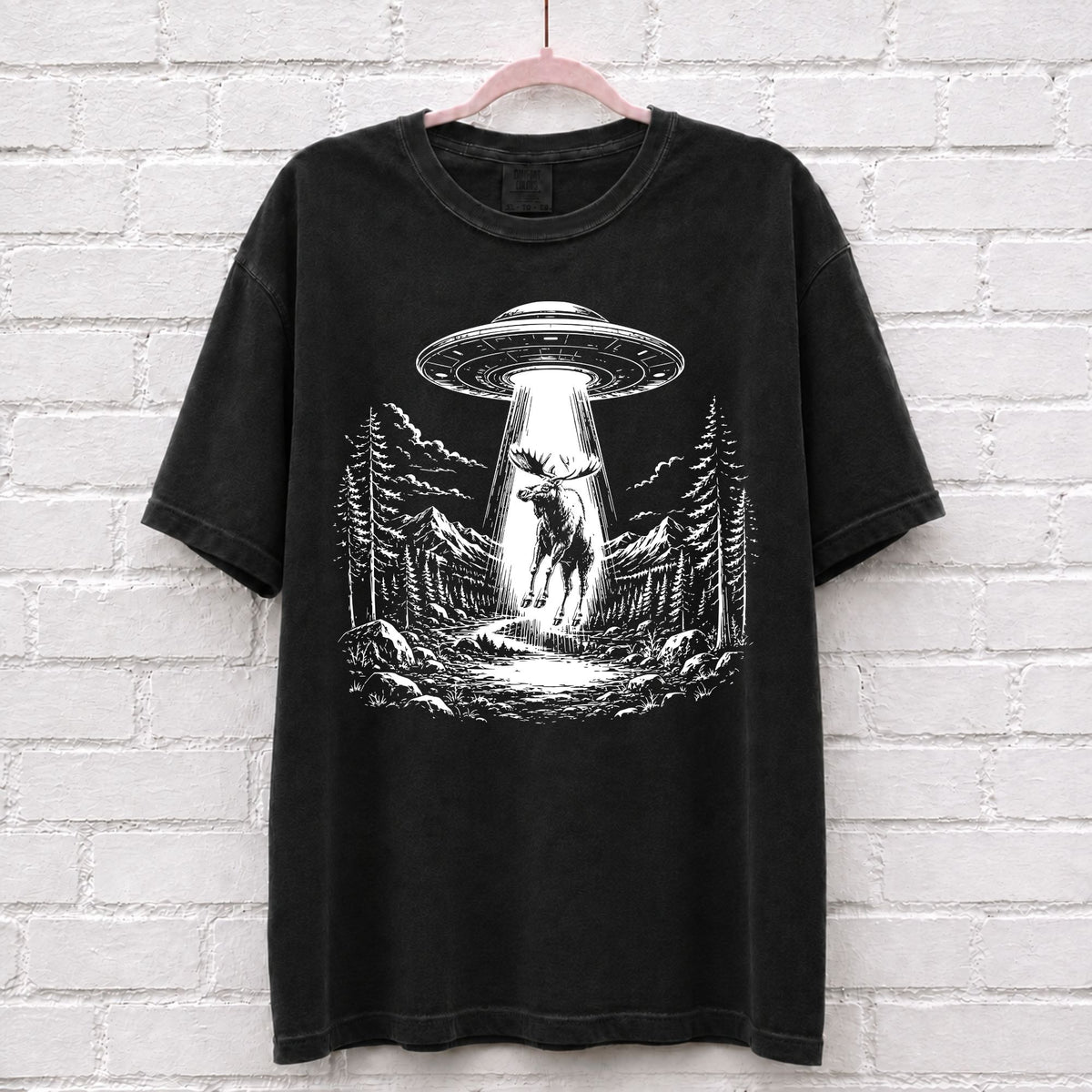 Alien UFO Moose T-Shirt – alternate product view