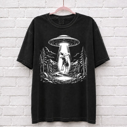 Alien UFO Moose T-Shirt – alternate product view