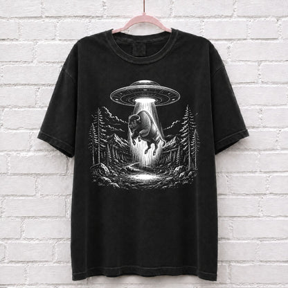 Alien UFO Bison T-Shirt – alternate product view