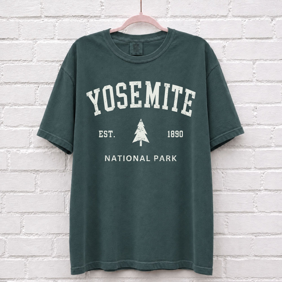 Vintage Yosemite National Park Est 1890 T-Shirt in Blue Spruce