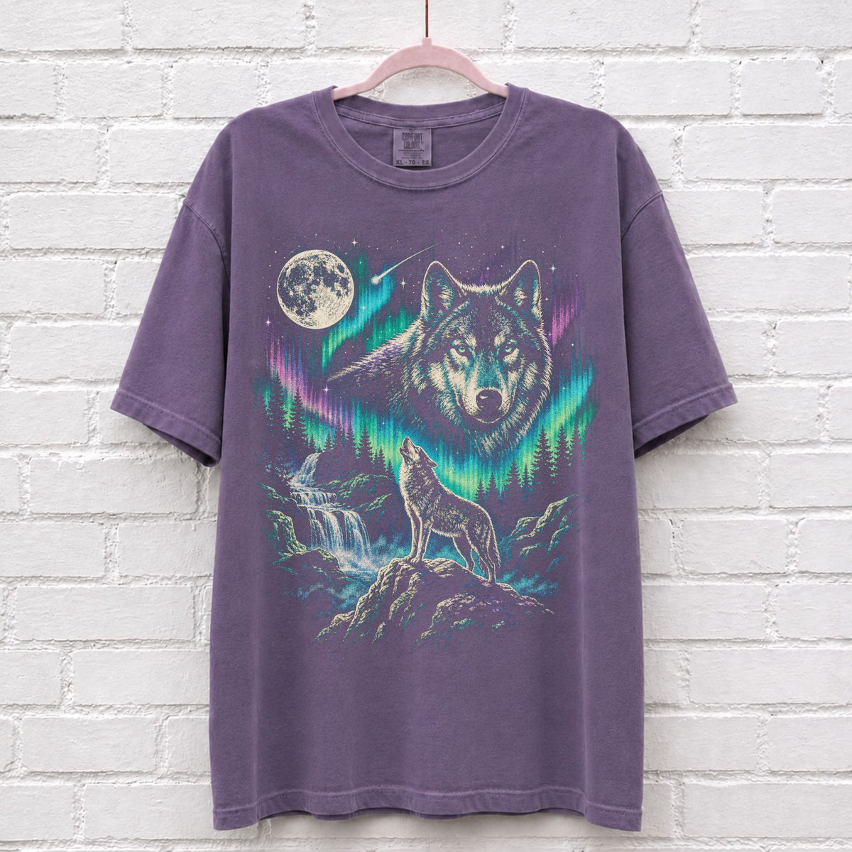 Wolf Vintage 90s Northern Lights T-Shirt – alternate product view