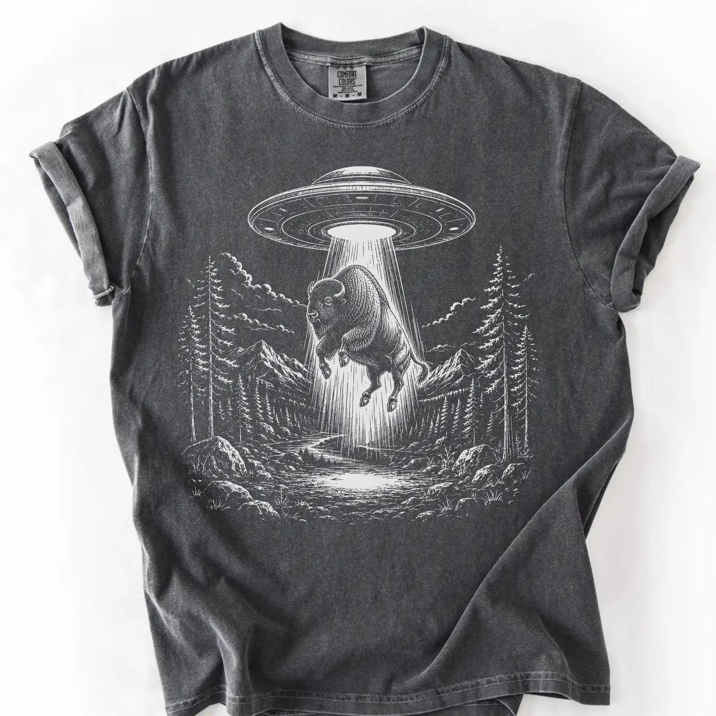 Alien UFO Bison T-Shirt