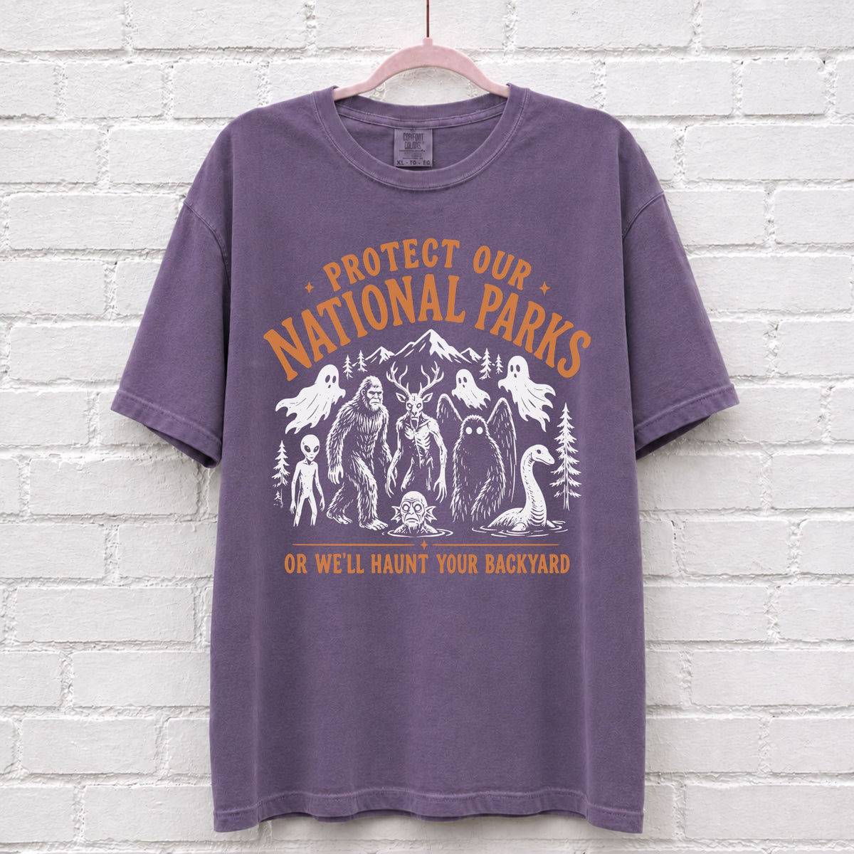 Protect Our National Parks Cryptid T-Shirt in Grape