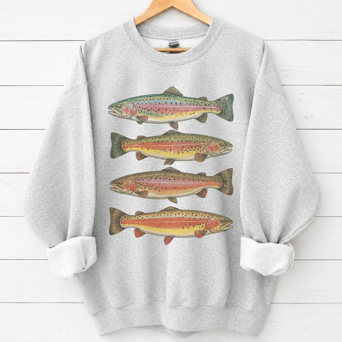 Vintage Rainbow Trout Sweatshirt – alternate product view