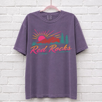 Vintage Red Rocks Sunset T-Shirt – alternate product view