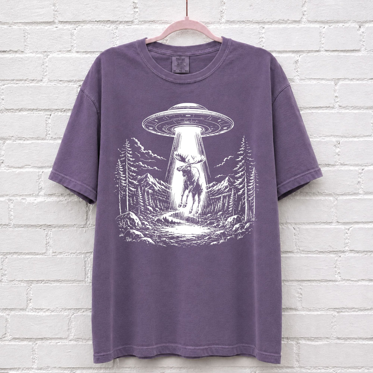 Alien UFO Moose T-Shirt – alternate product view