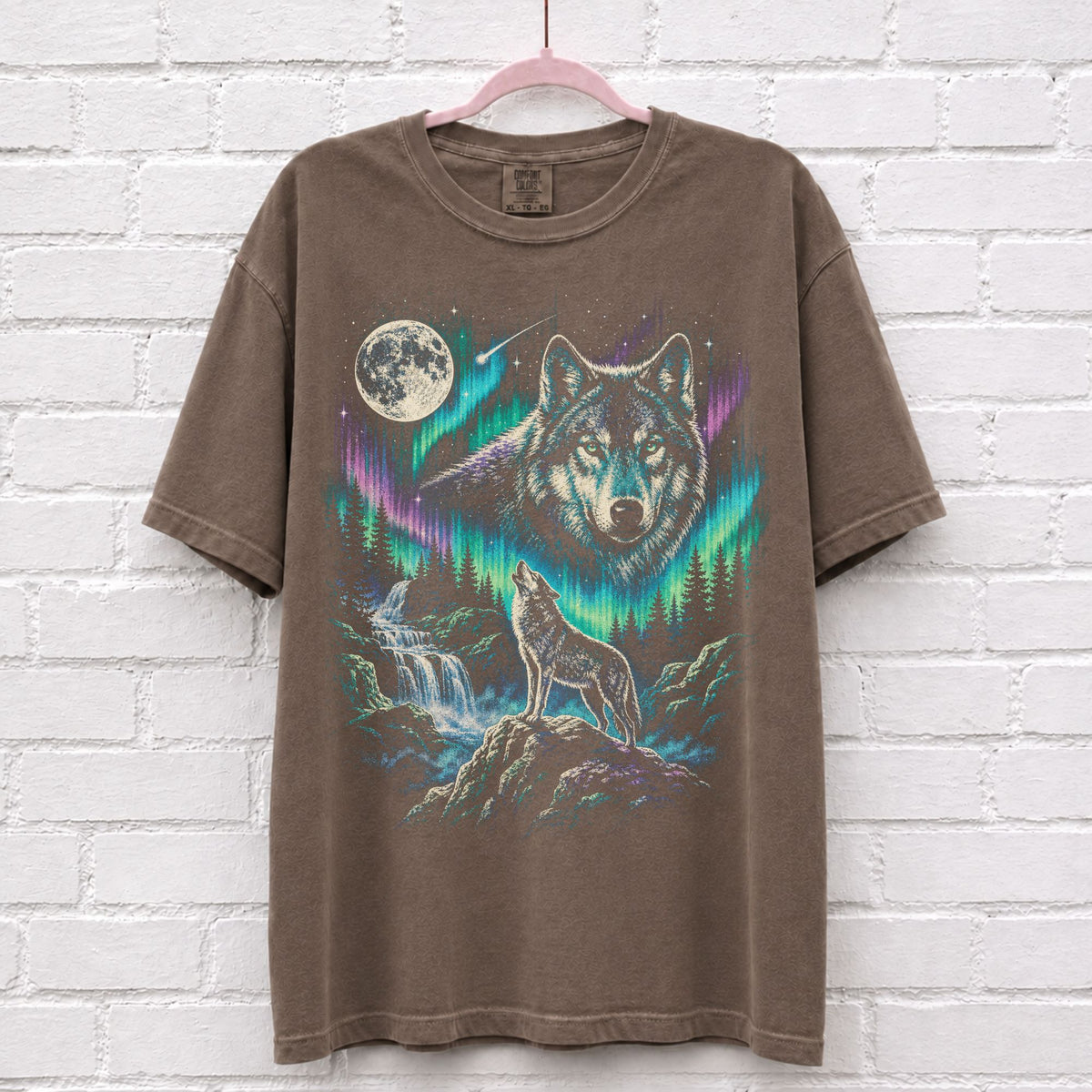 Wolf Vintage 90s Northern Lights T-Shirt – alternate product view