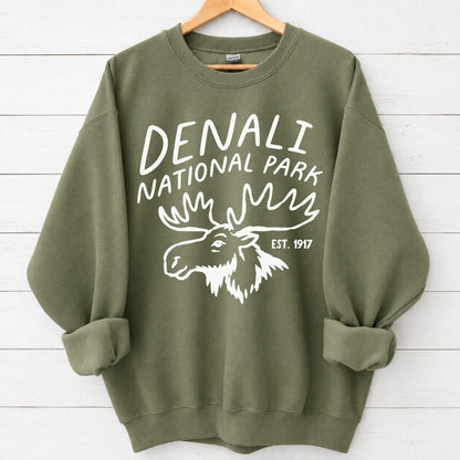 Denali National Park Moose Graphic Sweatshirt
