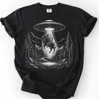 Alien UFO Bison T-Shirt
