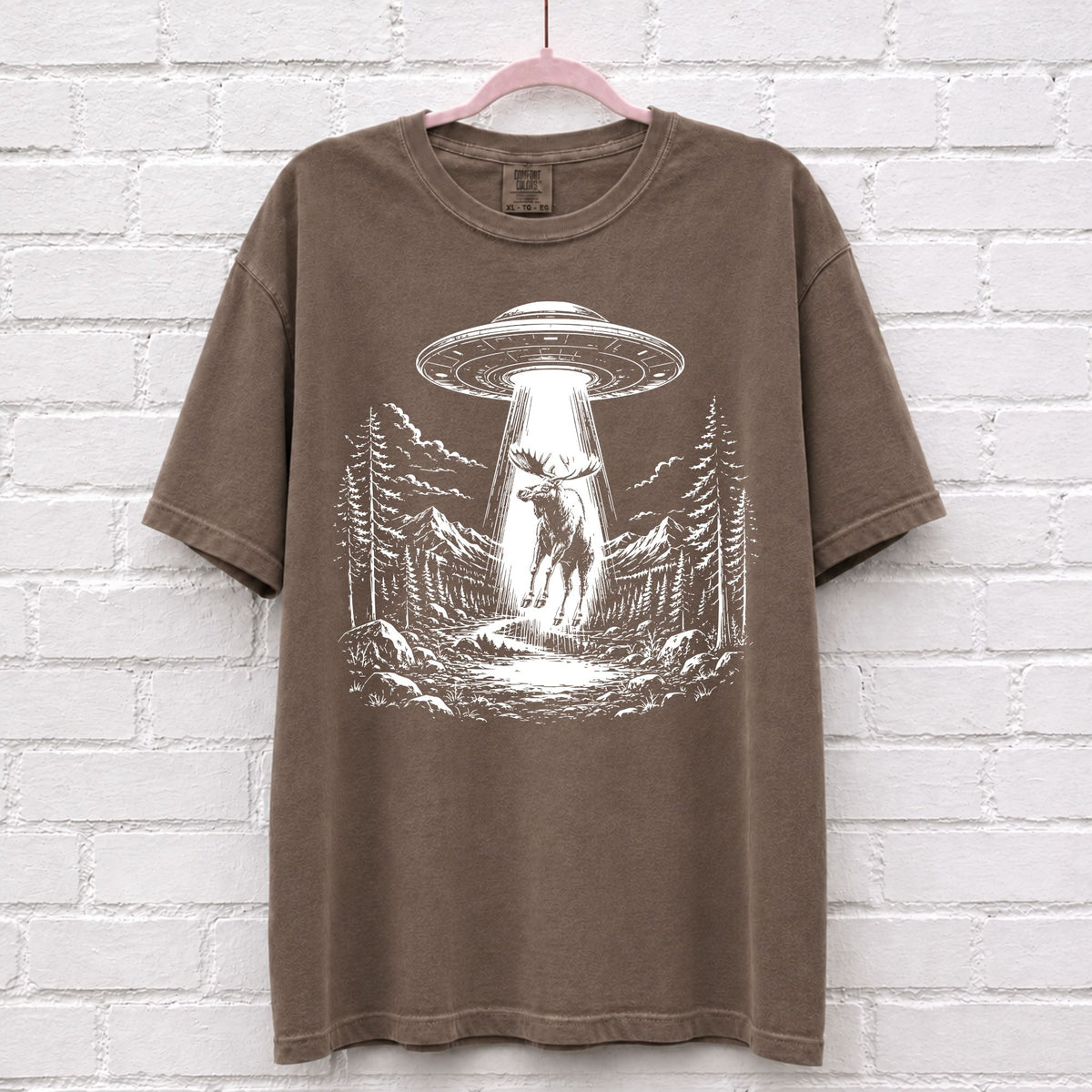 Alien UFO Moose T-Shirt – alternate product view