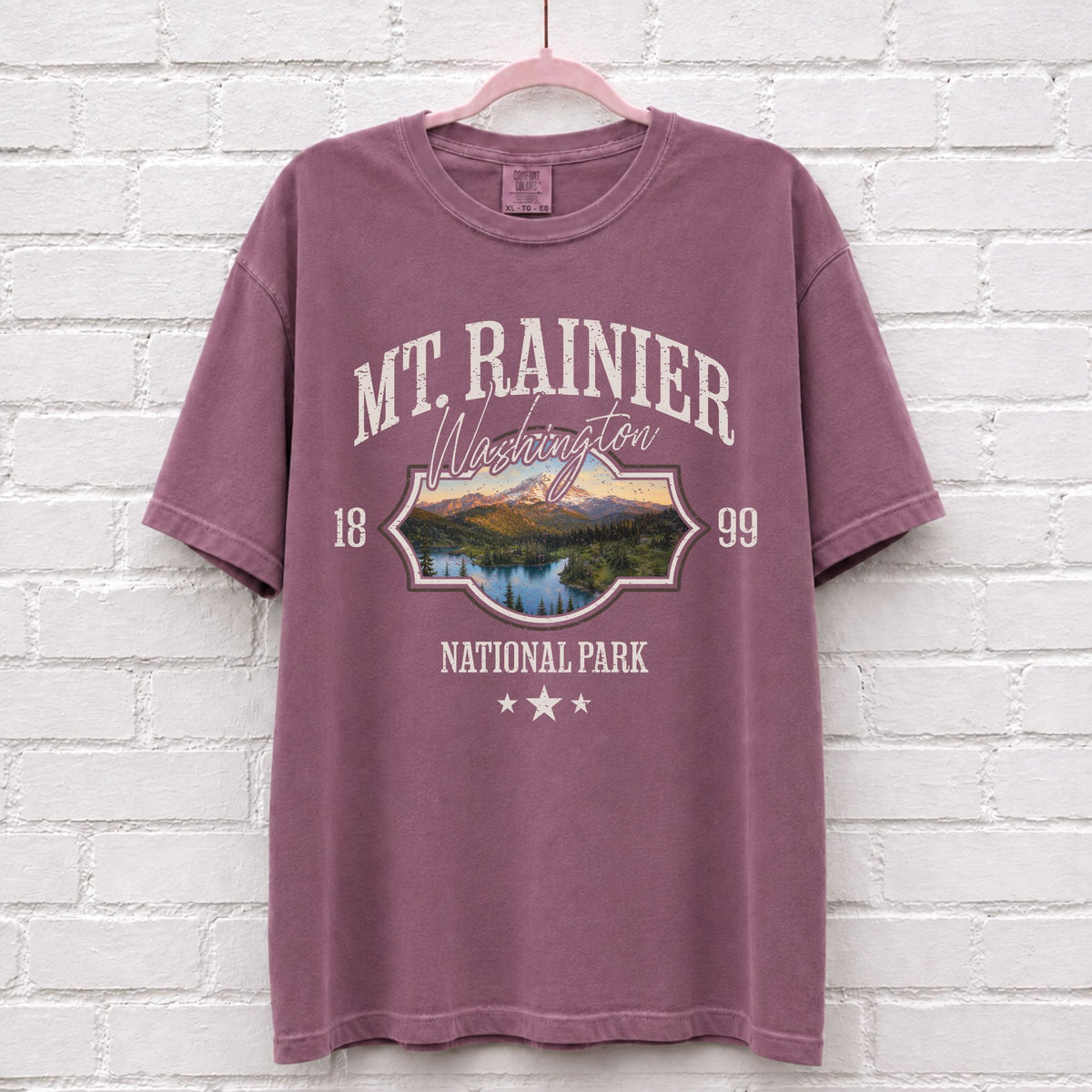 Mount Rainier National Park Washington T-Shirt in Berry