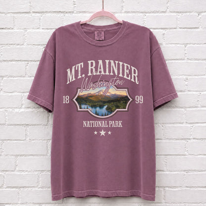 Mount Rainier National Park Washington T-Shirt in Berry
