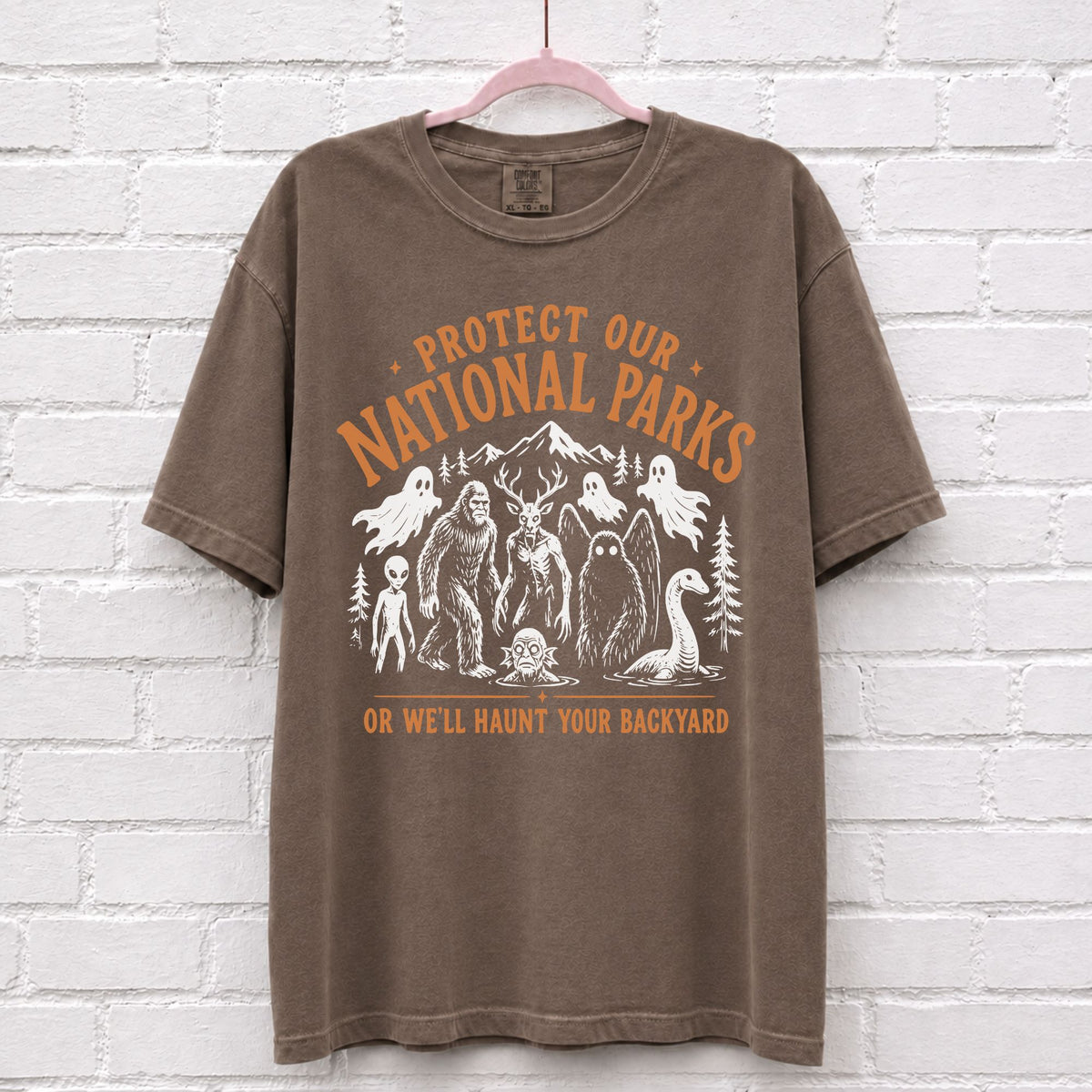 Protect Our National Parks Cryptid T-Shirt in Espresso