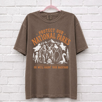 Protect Our National Parks Cryptid T-Shirt in Espresso