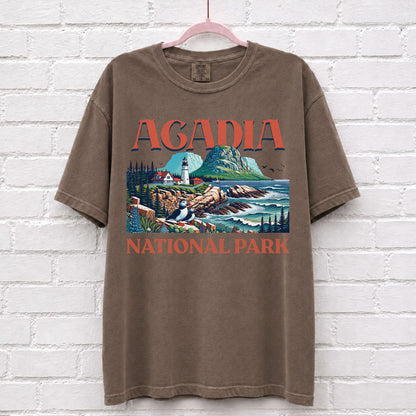 Acadia National Park Landscape T-Shirt in Espresso