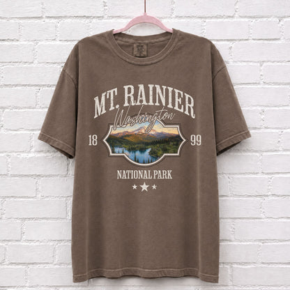 Mount Rainier National Park Washington T-Shirt in Espresso
