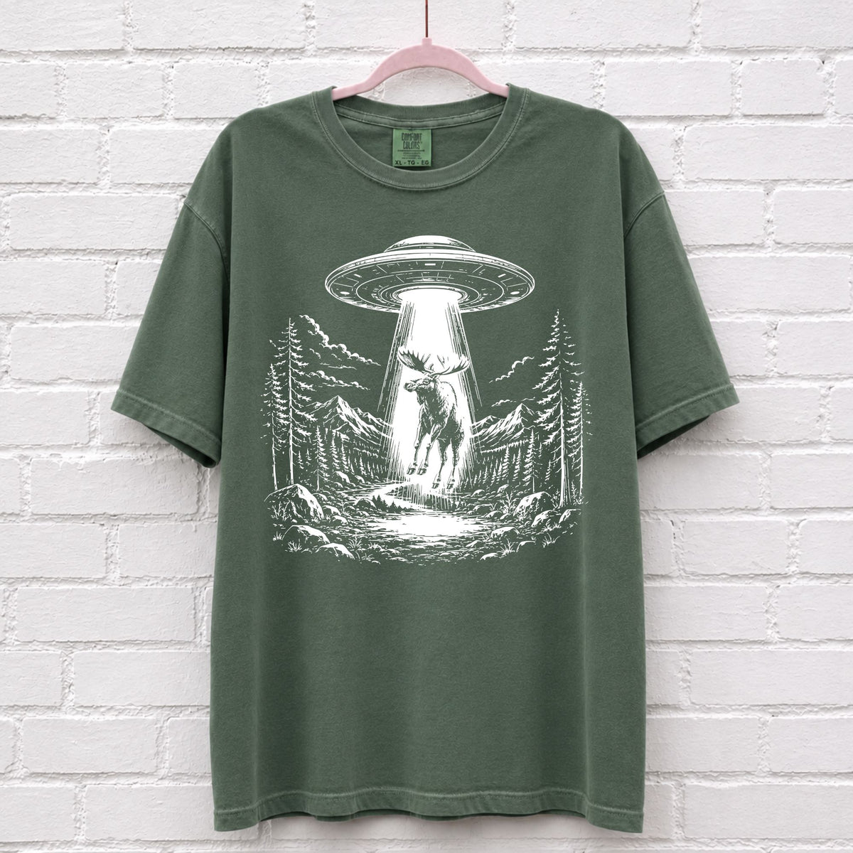 Alien UFO Moose T-Shirt – alternate product view