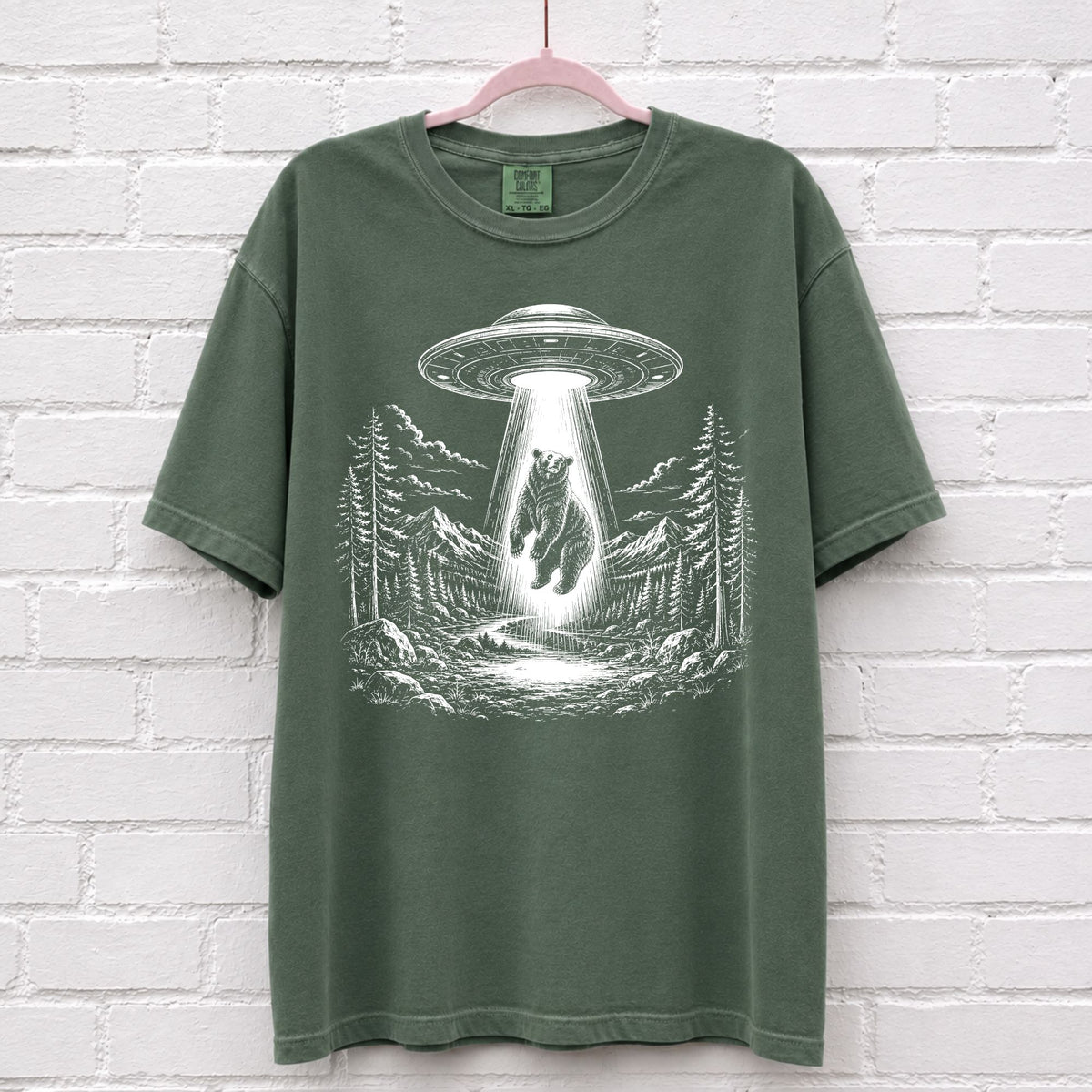 Alien UFO Bear T-Shirt – alternate product view