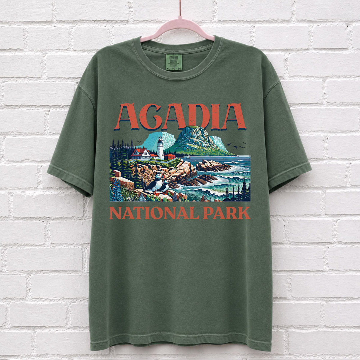 Acadia National Park Landscape T-Shirt in Moss