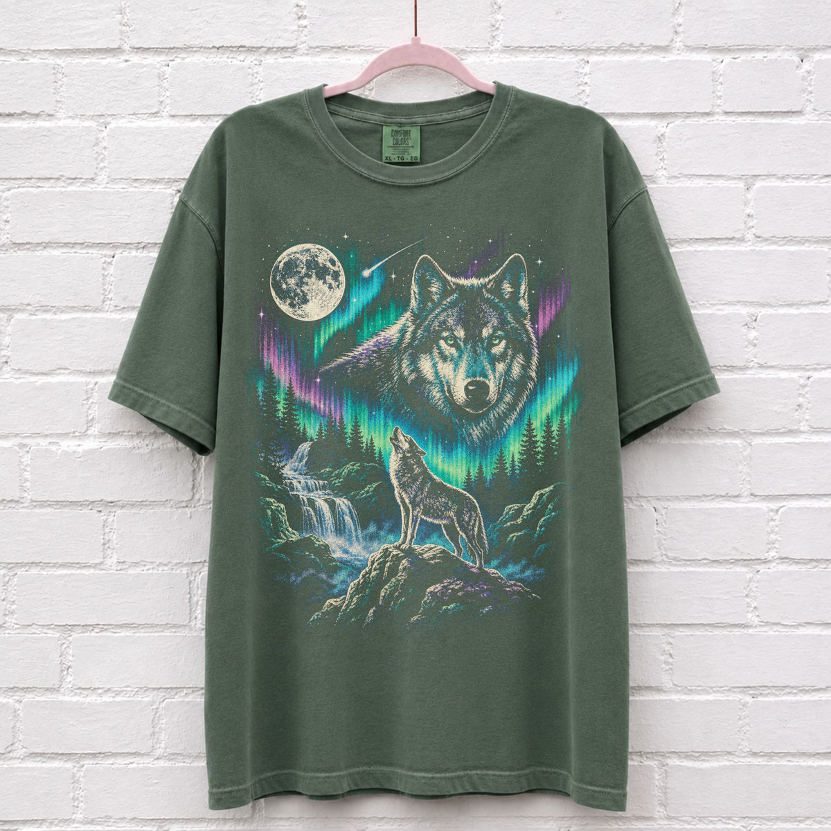 Wolf Vintage 90s Northern Lights T-Shirt – alternate product view