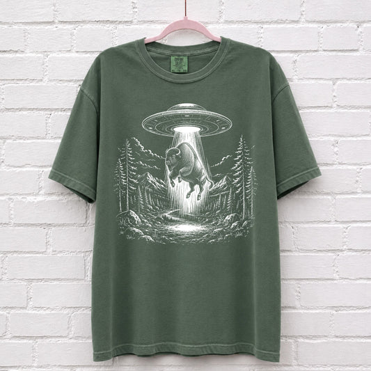 Alien UFO Bison T-Shirt
