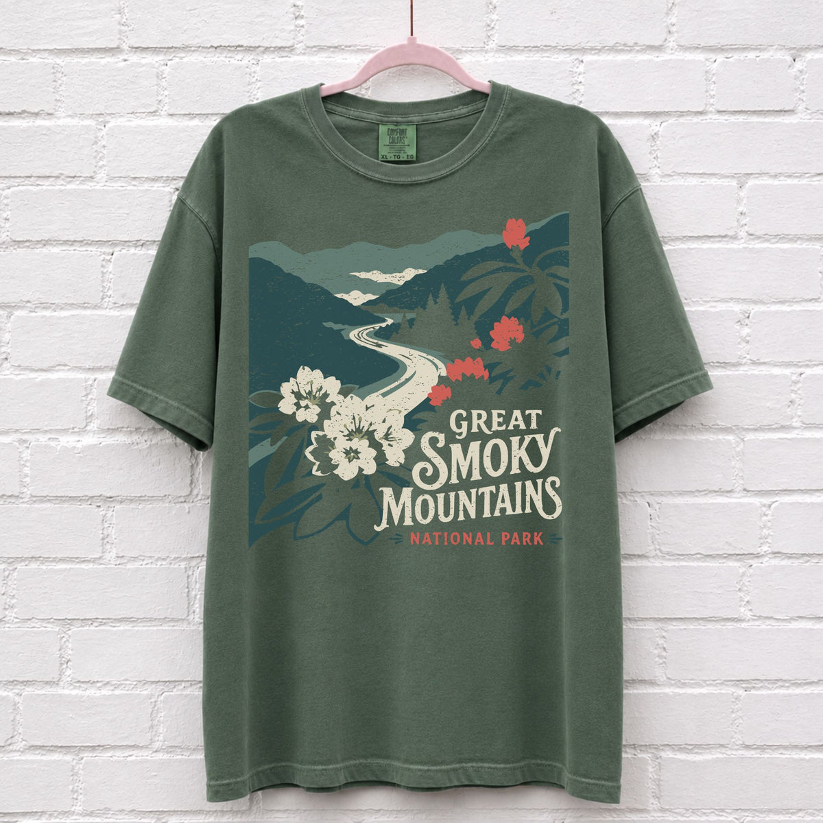 Floral Great Smoky Mountains T-Shirt – alternate product view