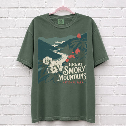 Floral Great Smoky Mountains T-Shirt – alternate product view