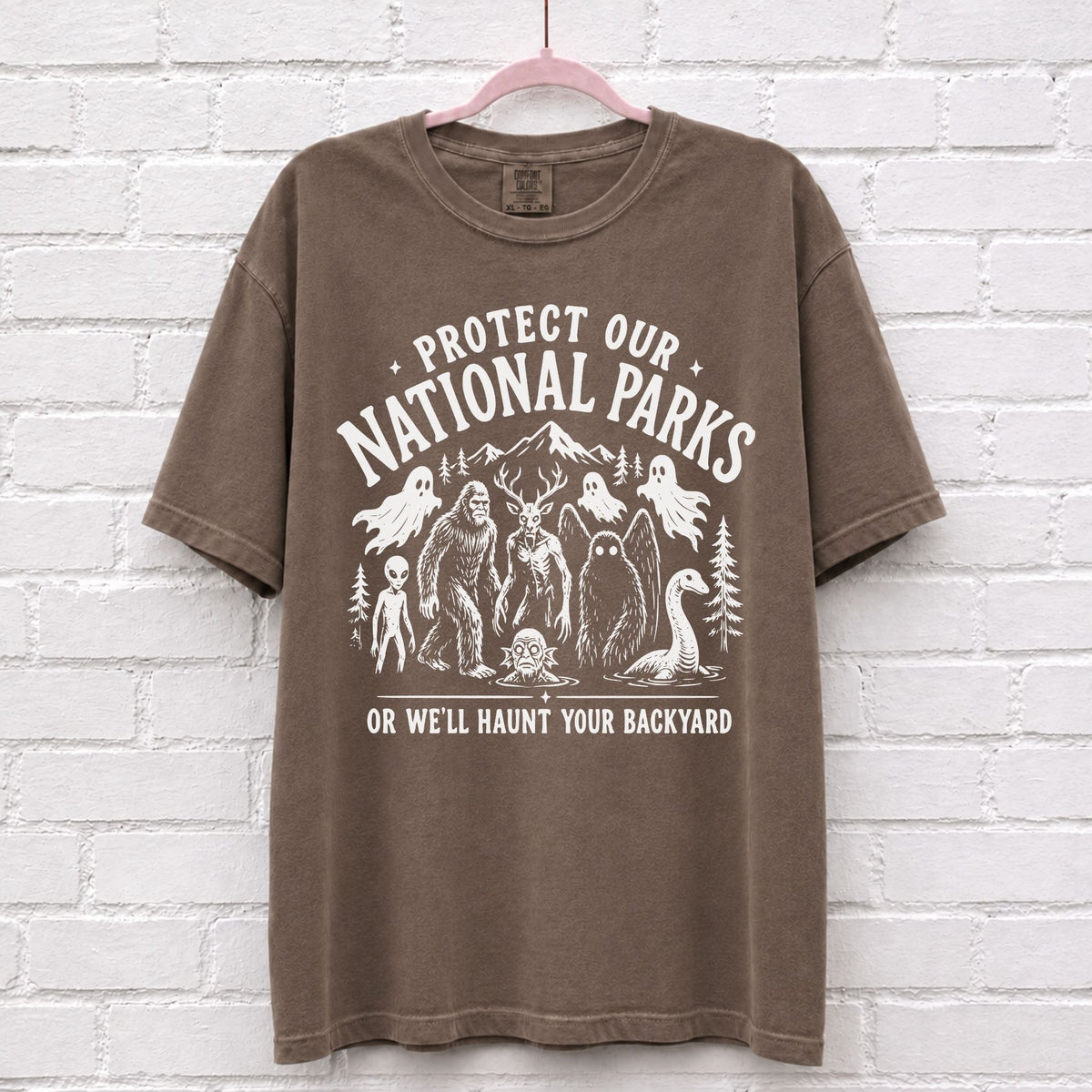 Protect Our National Parks Cryptid Graphic T-Shirt in Espresso