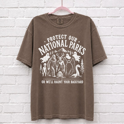 Protect Our National Parks Cryptid Graphic T-Shirt in Espresso