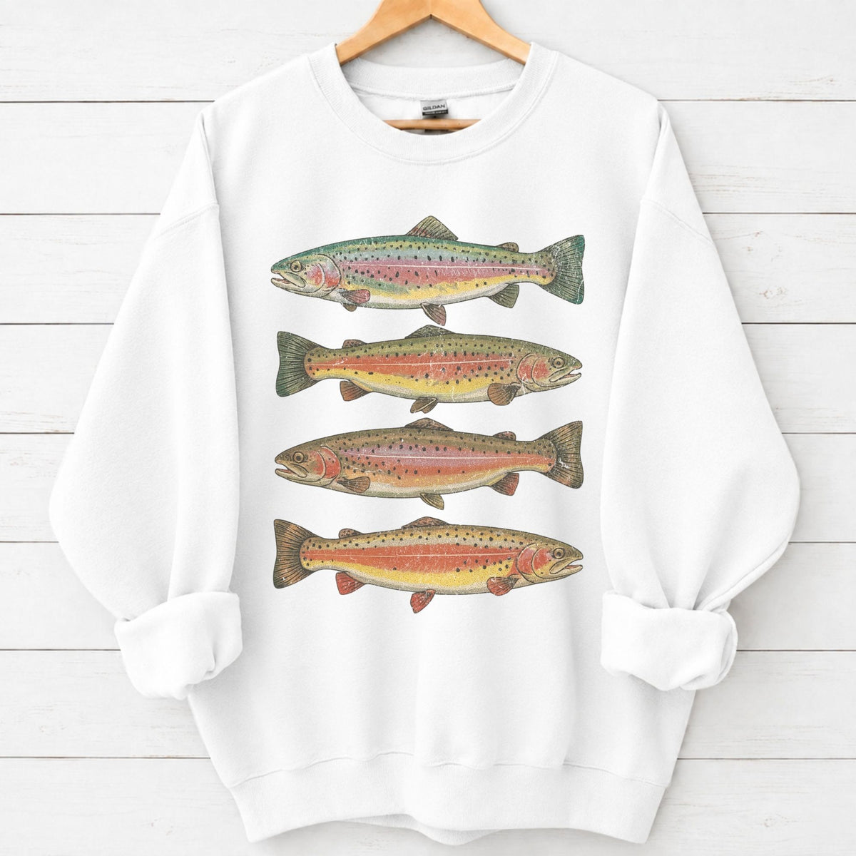 Vintage Rainbow Trout Sweatshirt – alternate product view