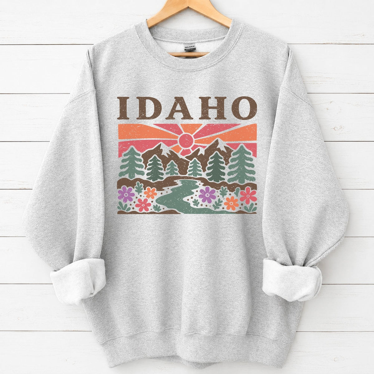 Idaho Floral Graphic Sweatshirt in Ash