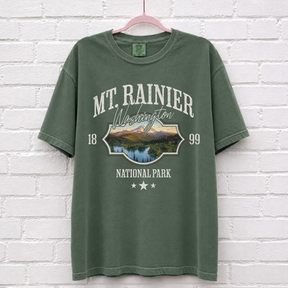 Mount Rainier National Park Washington T-Shirt in Moss