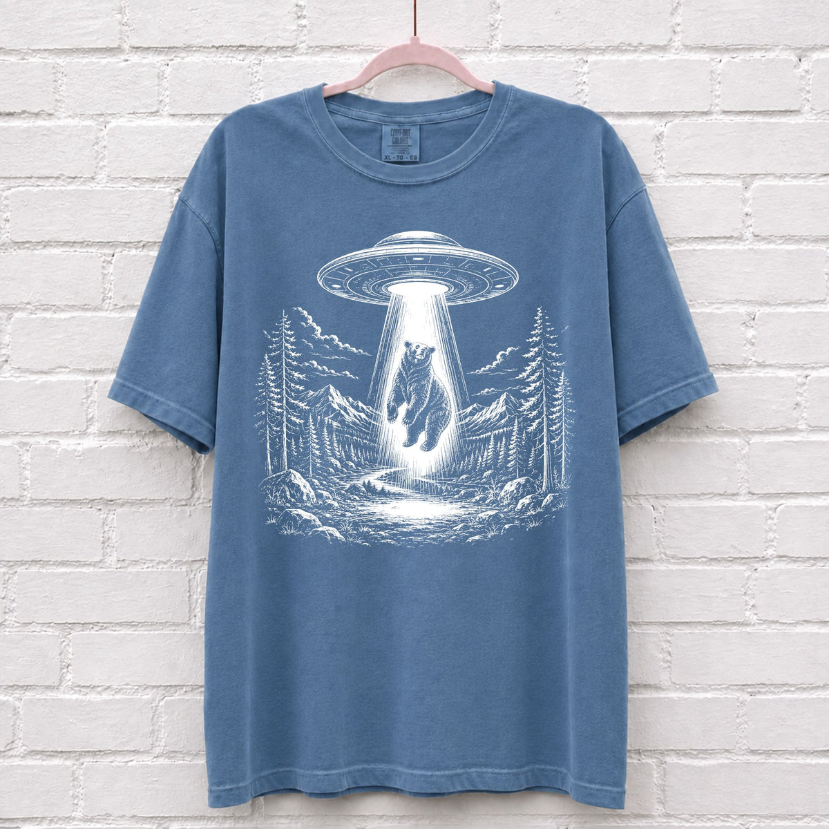 Alien UFO Bear T-Shirt – alternate product view