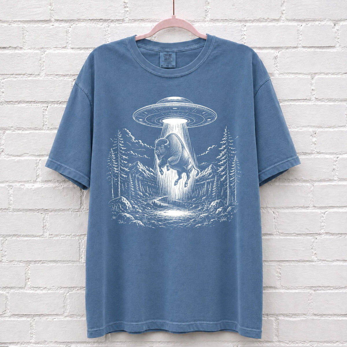Alien UFO Bison T-Shirt – alternate product view