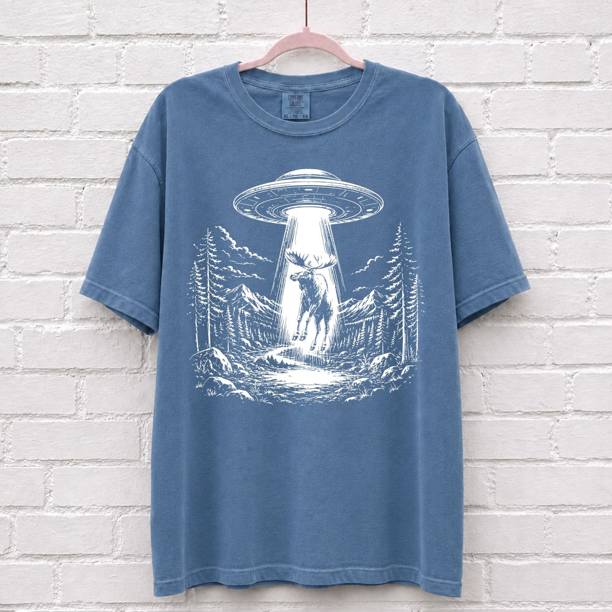 Alien UFO Moose T-Shirt – alternate product view