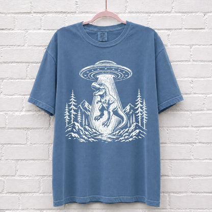 Alien UFO Dinosaur T-Rex T-Shirt – alternate product view