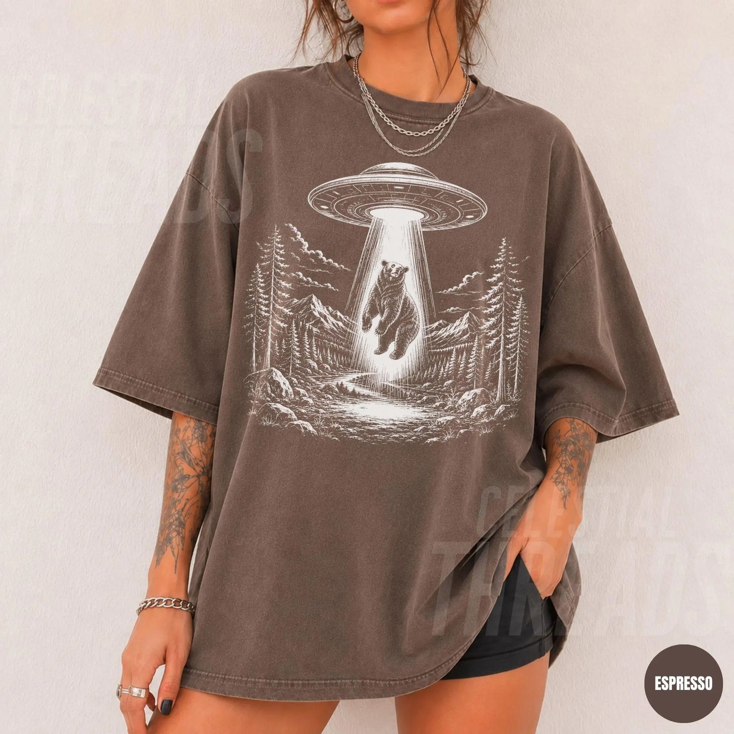 Alien UFO Bear T-Shirt