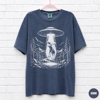 Alien UFO Moose T-Shirt